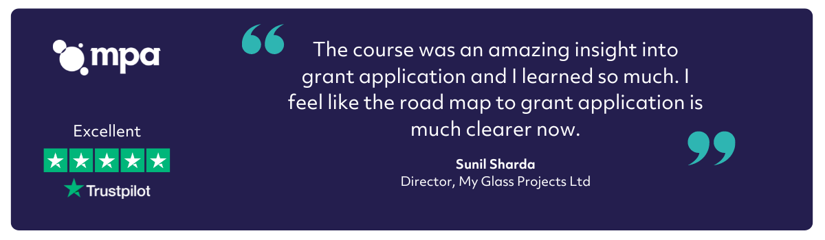 Sunil Sharda testimonial of our grant kickstarter bootcamp